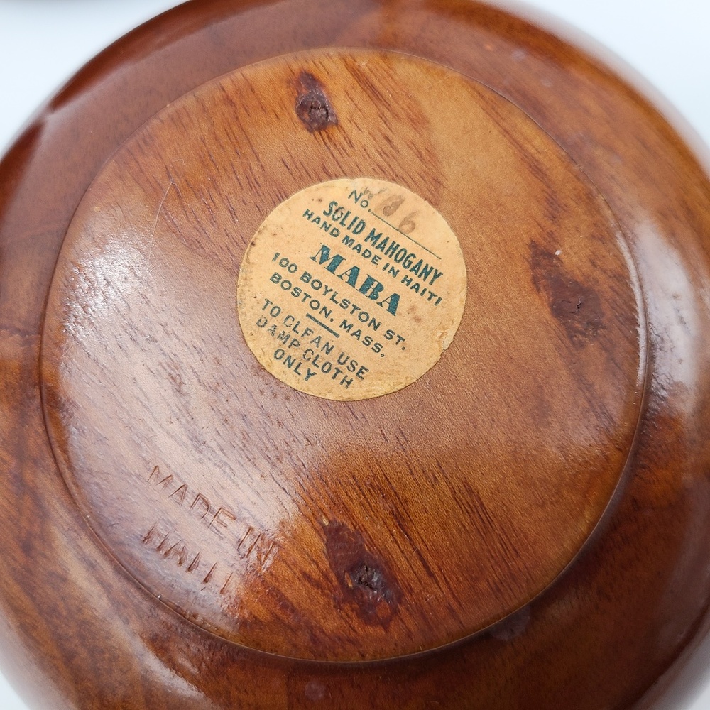 Mahogany Wooden Salad Bowl Spoon Set, Brown, Haiti - Picture 5 of 9